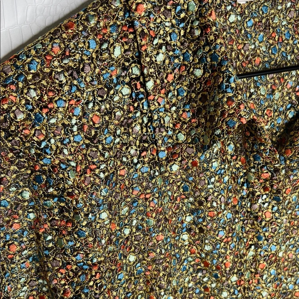 Ramy Brook Tien Magical Speckled Jacquard Embroidered Sheer Multicolor Blouse - Picture 2 of 13